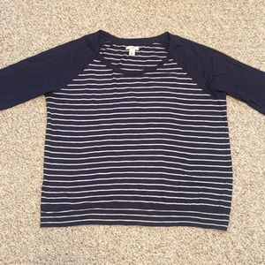 Caslon Striped Baseball Tee